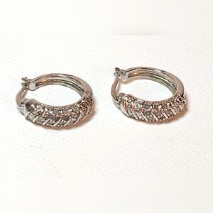 Diamond tiny hoop earrings from Hou